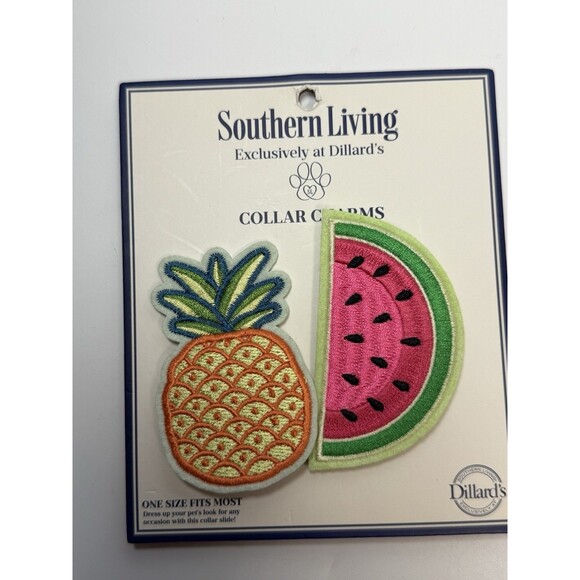 Southern Living Exclusively At Dillards Pet Collar Charms Pineapple & Watermelon - Picture 1 of 6